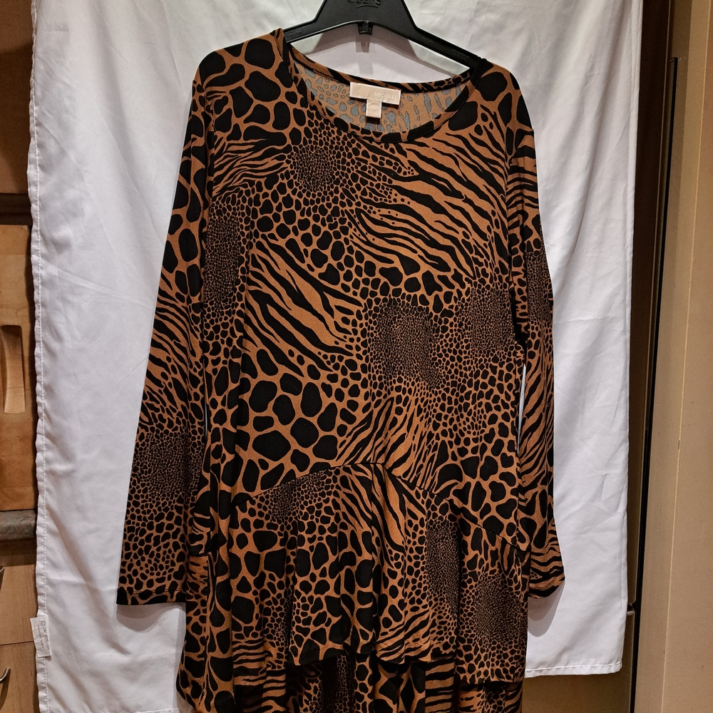 Michael Kors Brown and Black Animal Print Dress